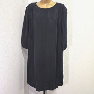 NWT Sissy Boy Oversized Midi Dress Sm Black Peasant Minimalist Lagenlook Shift